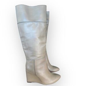 L-146 Tory Burch Linnett Wedge Knee High Boot